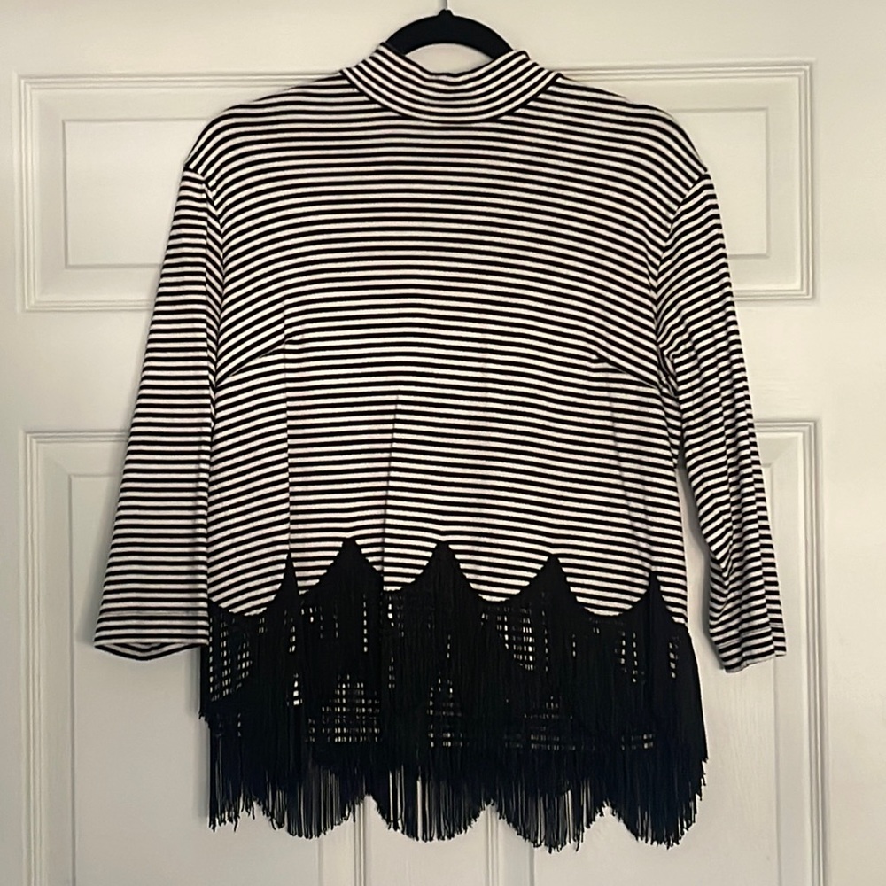 Marc Jacobs Striped Shirt with fringe hem